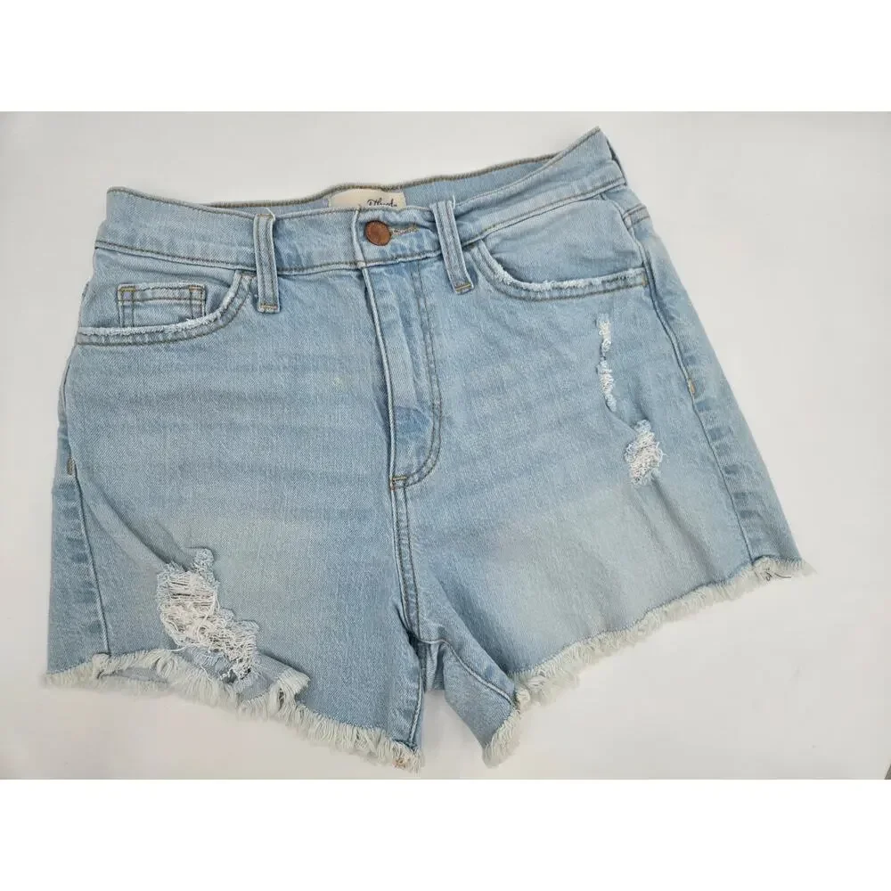 Universal Thread Highest Rise Shortie Womens 2R Light Wash Denim Shorts - Picture 3 of 10